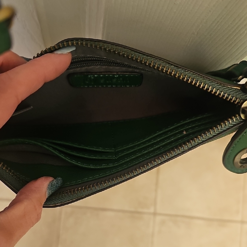 Joy Susan Dark Green Leather Crossbody with Adjustable Strap - Picture 3 of 5